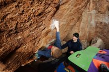 Bouldering in Hueco Tanks on 12/23/2019 with Blue Lizard Climbing and Yoga

Filename: SRM_20191223_1527150.jpg
Aperture: f/5.0
Shutter Speed: 1/250
Body: Canon EOS-1D Mark II
Lens: Canon EF 16-35mm f/2.8 L