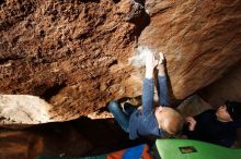 Bouldering in Hueco Tanks on 12/23/2019 with Blue Lizard Climbing and Yoga

Filename: SRM_20191223_1529090.jpg
Aperture: f/8.0
Shutter Speed: 1/250
Body: Canon EOS-1D Mark II
Lens: Canon EF 16-35mm f/2.8 L