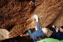 Bouldering in Hueco Tanks on 12/23/2019 with Blue Lizard Climbing and Yoga

Filename: SRM_20191223_1530450.jpg
Aperture: f/5.0
Shutter Speed: 1/250
Body: Canon EOS-1D Mark II
Lens: Canon EF 16-35mm f/2.8 L