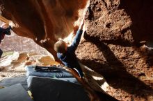 Bouldering in Hueco Tanks on 12/23/2019 with Blue Lizard Climbing and Yoga

Filename: SRM_20191223_1534410.jpg
Aperture: f/5.6
Shutter Speed: 1/250
Body: Canon EOS-1D Mark II
Lens: Canon EF 16-35mm f/2.8 L