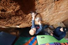 Bouldering in Hueco Tanks on 12/23/2019 with Blue Lizard Climbing and Yoga

Filename: SRM_20191223_1547140.jpg
Aperture: f/4.0
Shutter Speed: 1/250
Body: Canon EOS-1D Mark II
Lens: Canon EF 16-35mm f/2.8 L