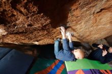 Bouldering in Hueco Tanks on 12/23/2019 with Blue Lizard Climbing and Yoga

Filename: SRM_20191223_1547170.jpg
Aperture: f/4.5
Shutter Speed: 1/250
Body: Canon EOS-1D Mark II
Lens: Canon EF 16-35mm f/2.8 L