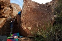 Bouldering in Hueco Tanks on 12/23/2019 with Blue Lizard Climbing and Yoga

Filename: SRM_20191223_1622130.jpg
Aperture: f/8.0
Shutter Speed: 1/250
Body: Canon EOS-1D Mark II
Lens: Canon EF 16-35mm f/2.8 L