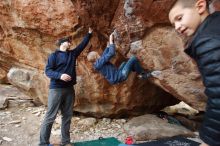 Bouldering in Hueco Tanks on 12/23/2019 with Blue Lizard Climbing and Yoga

Filename: SRM_20191223_1727100.jpg
Aperture: f/3.5
Shutter Speed: 1/250
Body: Canon EOS-1D Mark II
Lens: Canon EF 16-35mm f/2.8 L