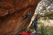 Bouldering in Hueco Tanks on 12/23/2019 with Blue Lizard Climbing and Yoga

Filename: SRM_20191223_1756390.jpg
Aperture: f/3.5
Shutter Speed: 1/200
Body: Canon EOS-1D Mark II
Lens: Canon EF 16-35mm f/2.8 L