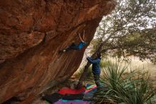 Bouldering in Hueco Tanks on 12/23/2019 with Blue Lizard Climbing and Yoga

Filename: SRM_20191223_1757100.jpg
Aperture: f/4.0
Shutter Speed: 1/200
Body: Canon EOS-1D Mark II
Lens: Canon EF 16-35mm f/2.8 L