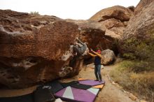 Bouldering in Hueco Tanks on 12/24/2019 with Blue Lizard Climbing and Yoga

Filename: SRM_20191224_1119100.jpg
Aperture: f/5.0
Shutter Speed: 1/320
Body: Canon EOS-1D Mark II
Lens: Canon EF 16-35mm f/2.8 L