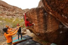 Bouldering in Hueco Tanks on 12/24/2019 with Blue Lizard Climbing and Yoga

Filename: SRM_20191224_1159520.jpg
Aperture: f/7.1
Shutter Speed: 1/250
Body: Canon EOS-1D Mark II
Lens: Canon EF 16-35mm f/2.8 L