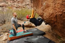 Bouldering in Hueco Tanks on 12/24/2019 with Blue Lizard Climbing and Yoga

Filename: SRM_20191224_1211300.jpg
Aperture: f/6.3
Shutter Speed: 1/320
Body: Canon EOS-1D Mark II
Lens: Canon EF 16-35mm f/2.8 L