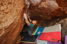 Bouldering in Hueco Tanks on 12/24/2019 with Blue Lizard Climbing and Yoga

Filename: SRM_20191224_1239010.jpg
Aperture: f/5.0
Shutter Speed: 1/250
Body: Canon EOS-1D Mark II
Lens: Canon EF 16-35mm f/2.8 L