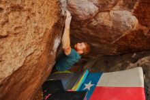 Bouldering in Hueco Tanks on 12/24/2019 with Blue Lizard Climbing and Yoga

Filename: SRM_20191224_1239040.jpg
Aperture: f/5.0
Shutter Speed: 1/250
Body: Canon EOS-1D Mark II
Lens: Canon EF 16-35mm f/2.8 L