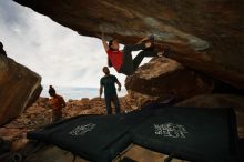 Bouldering in Hueco Tanks on 12/24/2019 with Blue Lizard Climbing and Yoga

Filename: SRM_20191224_1357100.jpg
Aperture: f/8.0
Shutter Speed: 1/250
Body: Canon EOS-1D Mark II
Lens: Canon EF 16-35mm f/2.8 L