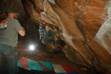 Bouldering in Hueco Tanks on 12/24/2019 with Blue Lizard Climbing and Yoga

Filename: SRM_20191224_1407090.jpg
Aperture: f/8.0
Shutter Speed: 1/250
Body: Canon EOS-1D Mark II
Lens: Canon EF 16-35mm f/2.8 L