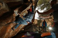 Bouldering in Hueco Tanks on 12/24/2019 with Blue Lizard Climbing and Yoga

Filename: SRM_20191224_1421340.jpg
Aperture: f/8.0
Shutter Speed: 1/250
Body: Canon EOS-1D Mark II
Lens: Canon EF 16-35mm f/2.8 L