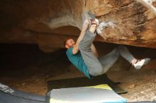 Bouldering in Hueco Tanks on 12/24/2019 with Blue Lizard Climbing and Yoga

Filename: SRM_20191224_1518110.jpg
Aperture: f/2.5
Shutter Speed: 1/250
Body: Canon EOS-1D Mark II
Lens: Canon EF 50mm f/1.8 II