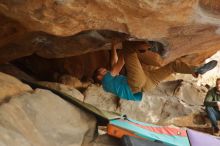 Bouldering in Hueco Tanks on 12/24/2019 with Blue Lizard Climbing and Yoga

Filename: SRM_20191224_1601570.jpg
Aperture: f/2.0
Shutter Speed: 1/250
Body: Canon EOS-1D Mark II
Lens: Canon EF 50mm f/1.8 II