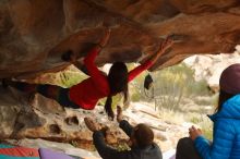 Bouldering in Hueco Tanks on 12/24/2019 with Blue Lizard Climbing and Yoga

Filename: SRM_20191224_1609160.jpg
Aperture: f/3.5
Shutter Speed: 1/200
Body: Canon EOS-1D Mark II
Lens: Canon EF 50mm f/1.8 II