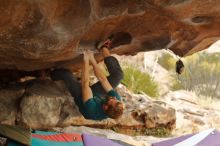 Bouldering in Hueco Tanks on 12/24/2019 with Blue Lizard Climbing and Yoga

Filename: SRM_20191224_1611170.jpg
Aperture: f/3.2
Shutter Speed: 1/200
Body: Canon EOS-1D Mark II
Lens: Canon EF 50mm f/1.8 II