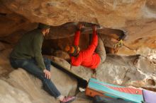 Bouldering in Hueco Tanks on 12/24/2019 with Blue Lizard Climbing and Yoga

Filename: SRM_20191224_1622020.jpg
Aperture: f/2.0
Shutter Speed: 1/250
Body: Canon EOS-1D Mark II
Lens: Canon EF 50mm f/1.8 II