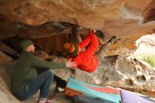 Bouldering in Hueco Tanks on 12/24/2019 with Blue Lizard Climbing and Yoga

Filename: SRM_20191224_1622150.jpg
Aperture: f/2.2
Shutter Speed: 1/250
Body: Canon EOS-1D Mark II
Lens: Canon EF 50mm f/1.8 II