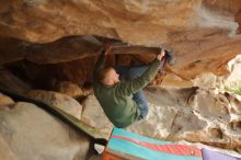 Bouldering in Hueco Tanks on 12/24/2019 with Blue Lizard Climbing and Yoga

Filename: SRM_20191224_1626480.jpg
Aperture: f/1.8
Shutter Speed: 1/160
Body: Canon EOS-1D Mark II
Lens: Canon EF 50mm f/1.8 II