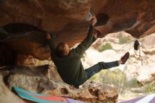 Bouldering in Hueco Tanks on 12/24/2019 with Blue Lizard Climbing and Yoga

Filename: SRM_20191224_1627340.jpg
Aperture: f/2.5
Shutter Speed: 1/250
Body: Canon EOS-1D Mark II
Lens: Canon EF 50mm f/1.8 II