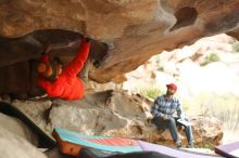 Bouldering in Hueco Tanks on 12/24/2019 with Blue Lizard Climbing and Yoga

Filename: SRM_20191224_1628360.jpg
Aperture: f/2.2
Shutter Speed: 1/250
Body: Canon EOS-1D Mark II
Lens: Canon EF 50mm f/1.8 II