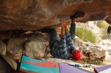 Bouldering in Hueco Tanks on 12/24/2019 with Blue Lizard Climbing and Yoga

Filename: SRM_20191224_1633330.jpg
Aperture: f/2.5
Shutter Speed: 1/250
Body: Canon EOS-1D Mark II
Lens: Canon EF 50mm f/1.8 II