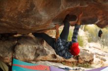 Bouldering in Hueco Tanks on 12/24/2019 with Blue Lizard Climbing and Yoga

Filename: SRM_20191224_1633410.jpg
Aperture: f/2.5
Shutter Speed: 1/250
Body: Canon EOS-1D Mark II
Lens: Canon EF 50mm f/1.8 II