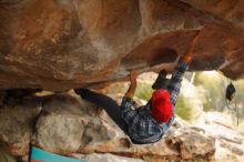 Bouldering in Hueco Tanks on 12/24/2019 with Blue Lizard Climbing and Yoga

Filename: SRM_20191224_1633460.jpg
Aperture: f/2.2
Shutter Speed: 1/250
Body: Canon EOS-1D Mark II
Lens: Canon EF 50mm f/1.8 II