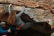 Bouldering in Hueco Tanks on 12/24/2019 with Blue Lizard Climbing and Yoga

Filename: SRM_20191224_1634360.jpg
Aperture: f/4.0
Shutter Speed: 1/250
Body: Canon EOS-1D Mark II
Lens: Canon EF 50mm f/1.8 II