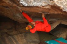 Bouldering in Hueco Tanks on 12/24/2019 with Blue Lizard Climbing and Yoga

Filename: SRM_20191224_1640200.jpg
Aperture: f/2.8
Shutter Speed: 1/250
Body: Canon EOS-1D Mark II
Lens: Canon EF 50mm f/1.8 II