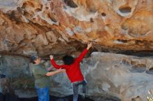 Bouldering in Hueco Tanks on 12/26/2019 with Blue Lizard Climbing and Yoga

Filename: SRM_20191226_1116450.jpg
Aperture: f/4.5
Shutter Speed: 1/250
Body: Canon EOS-1D Mark II
Lens: Canon EF 50mm f/1.8 II