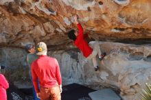 Bouldering in Hueco Tanks on 12/26/2019 with Blue Lizard Climbing and Yoga

Filename: SRM_20191226_1117040.jpg
Aperture: f/4.5
Shutter Speed: 1/250
Body: Canon EOS-1D Mark II
Lens: Canon EF 50mm f/1.8 II