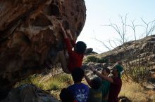 Bouldering in Hueco Tanks on 12/26/2019 with Blue Lizard Climbing and Yoga

Filename: SRM_20191226_1121360.jpg
Aperture: f/8.0
Shutter Speed: 1/250
Body: Canon EOS-1D Mark II
Lens: Canon EF 50mm f/1.8 II