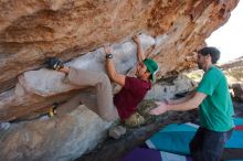 Bouldering in Hueco Tanks on 12/26/2019 with Blue Lizard Climbing and Yoga

Filename: SRM_20191226_1125160.jpg
Aperture: f/6.3
Shutter Speed: 1/250
Body: Canon EOS-1D Mark II
Lens: Canon EF 16-35mm f/2.8 L