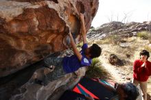 Bouldering in Hueco Tanks on 12/26/2019 with Blue Lizard Climbing and Yoga

Filename: SRM_20191226_1127400.jpg
Aperture: f/6.3
Shutter Speed: 1/500
Body: Canon EOS-1D Mark II
Lens: Canon EF 16-35mm f/2.8 L