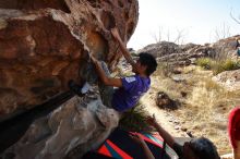 Bouldering in Hueco Tanks on 12/26/2019 with Blue Lizard Climbing and Yoga

Filename: SRM_20191226_1127460.jpg
Aperture: f/7.1
Shutter Speed: 1/500
Body: Canon EOS-1D Mark II
Lens: Canon EF 16-35mm f/2.8 L