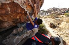 Bouldering in Hueco Tanks on 12/26/2019 with Blue Lizard Climbing and Yoga

Filename: SRM_20191226_1128050.jpg
Aperture: f/6.3
Shutter Speed: 1/500
Body: Canon EOS-1D Mark II
Lens: Canon EF 16-35mm f/2.8 L