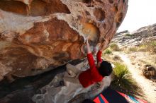 Bouldering in Hueco Tanks on 12/26/2019 with Blue Lizard Climbing and Yoga

Filename: SRM_20191226_1135310.jpg
Aperture: f/5.6
Shutter Speed: 1/500
Body: Canon EOS-1D Mark II
Lens: Canon EF 16-35mm f/2.8 L