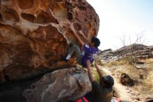 Bouldering in Hueco Tanks on 12/26/2019 with Blue Lizard Climbing and Yoga

Filename: SRM_20191226_1147010.jpg
Aperture: f/10.0
Shutter Speed: 1/320
Body: Canon EOS-1D Mark II
Lens: Canon EF 16-35mm f/2.8 L