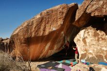 Bouldering in Hueco Tanks on 12/26/2019 with Blue Lizard Climbing and Yoga

Filename: SRM_20191226_1306540.jpg
Aperture: f/8.0
Shutter Speed: 1/250
Body: Canon EOS-1D Mark II
Lens: Canon EF 16-35mm f/2.8 L