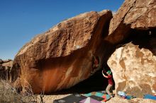 Bouldering in Hueco Tanks on 12/26/2019 with Blue Lizard Climbing and Yoga

Filename: SRM_20191226_1306580.jpg
Aperture: f/8.0
Shutter Speed: 1/250
Body: Canon EOS-1D Mark II
Lens: Canon EF 16-35mm f/2.8 L