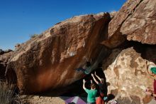 Bouldering in Hueco Tanks on 12/26/2019 with Blue Lizard Climbing and Yoga

Filename: SRM_20191226_1401570.jpg
Aperture: f/9.0
Shutter Speed: 1/250
Body: Canon EOS-1D Mark II
Lens: Canon EF 16-35mm f/2.8 L