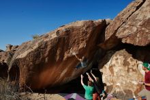Bouldering in Hueco Tanks on 12/26/2019 with Blue Lizard Climbing and Yoga

Filename: SRM_20191226_1402010.jpg
Aperture: f/9.0
Shutter Speed: 1/250
Body: Canon EOS-1D Mark II
Lens: Canon EF 16-35mm f/2.8 L