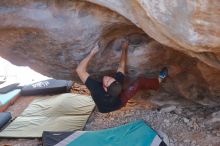 Bouldering in Hueco Tanks on 12/26/2019 with Blue Lizard Climbing and Yoga

Filename: SRM_20191226_1410190.jpg
Aperture: f/2.8
Shutter Speed: 1/250
Body: Canon EOS-1D Mark II
Lens: Canon EF 50mm f/1.8 II