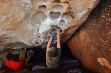 Bouldering in Hueco Tanks on 12/26/2019 with Blue Lizard Climbing and Yoga

Filename: SRM_20191226_1458060.jpg
Aperture: f/5.0
Shutter Speed: 1/250
Body: Canon EOS-1D Mark II
Lens: Canon EF 16-35mm f/2.8 L