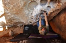 Bouldering in Hueco Tanks on 12/26/2019 with Blue Lizard Climbing and Yoga

Filename: SRM_20191226_1500241.jpg
Aperture: f/5.0
Shutter Speed: 1/250
Body: Canon EOS-1D Mark II
Lens: Canon EF 16-35mm f/2.8 L