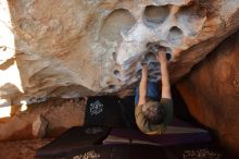 Bouldering in Hueco Tanks on 12/26/2019 with Blue Lizard Climbing and Yoga

Filename: SRM_20191226_1500260.jpg
Aperture: f/5.6
Shutter Speed: 1/250
Body: Canon EOS-1D Mark II
Lens: Canon EF 16-35mm f/2.8 L
