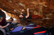 Bouldering in Hueco Tanks on 12/26/2019 with Blue Lizard Climbing and Yoga

Filename: SRM_20191226_1600230.jpg
Aperture: f/5.6
Shutter Speed: 1/250
Body: Canon EOS-1D Mark II
Lens: Canon EF 16-35mm f/2.8 L